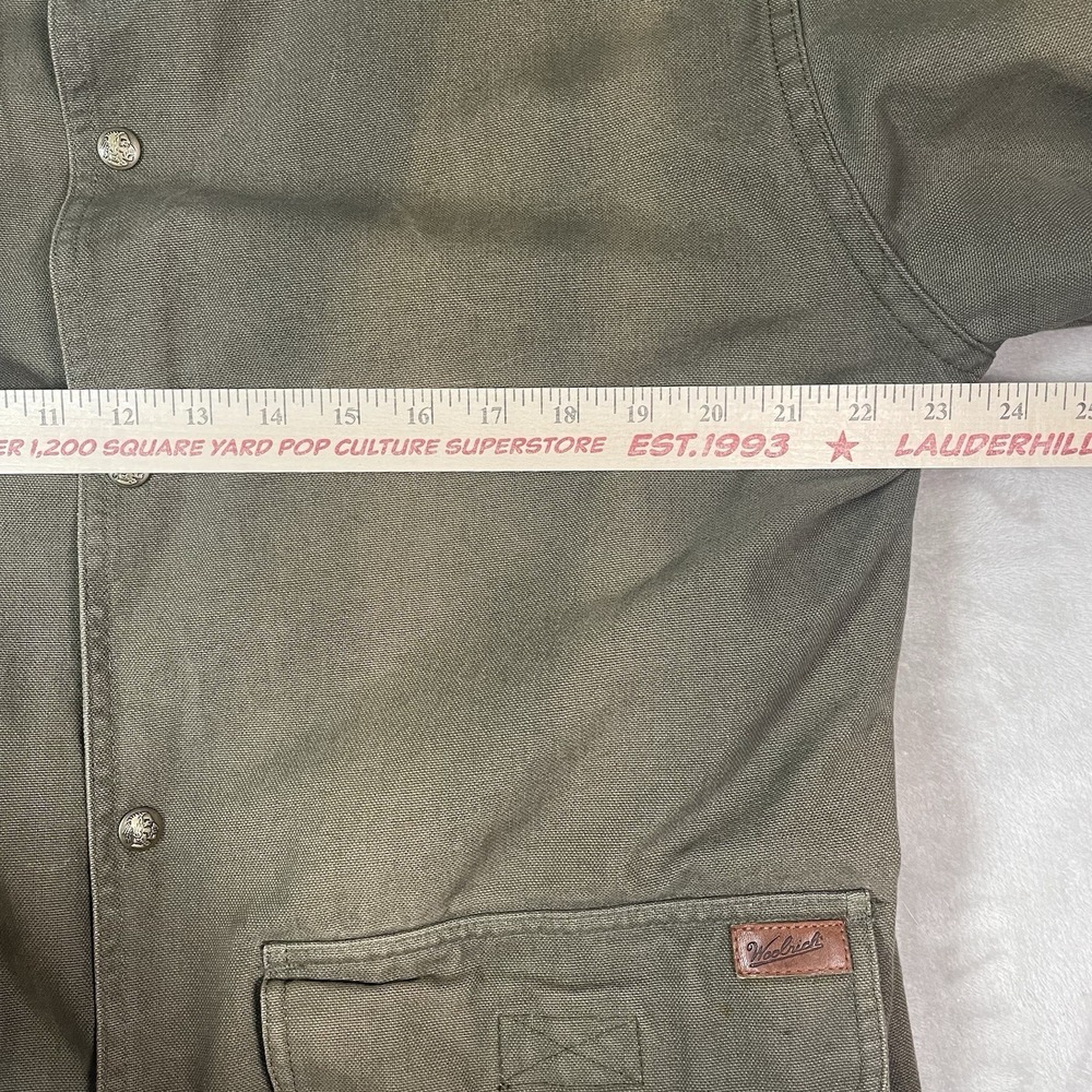 Woolrich Canvas Jacket Mens M Wool Flannel Lined Chore Coat Green Vtg USA - Picture 14 of 15